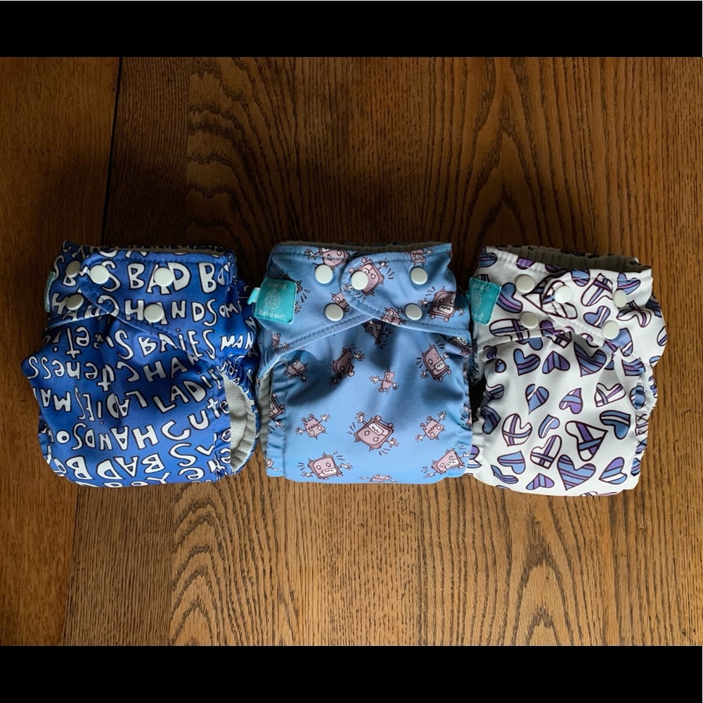 Lot of 3 Charlie Banana One Size Diapers